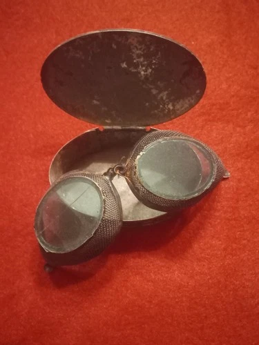 ORIGINAL PAIR CIVIL WAR ARTILLERY CANNON GUNNERS GOGGLES SAFETY GLASSES IN CASE