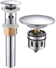 Vessel Sink Drain,Bathroom Pop-up Drain with Detachable With Overflow, Chrome