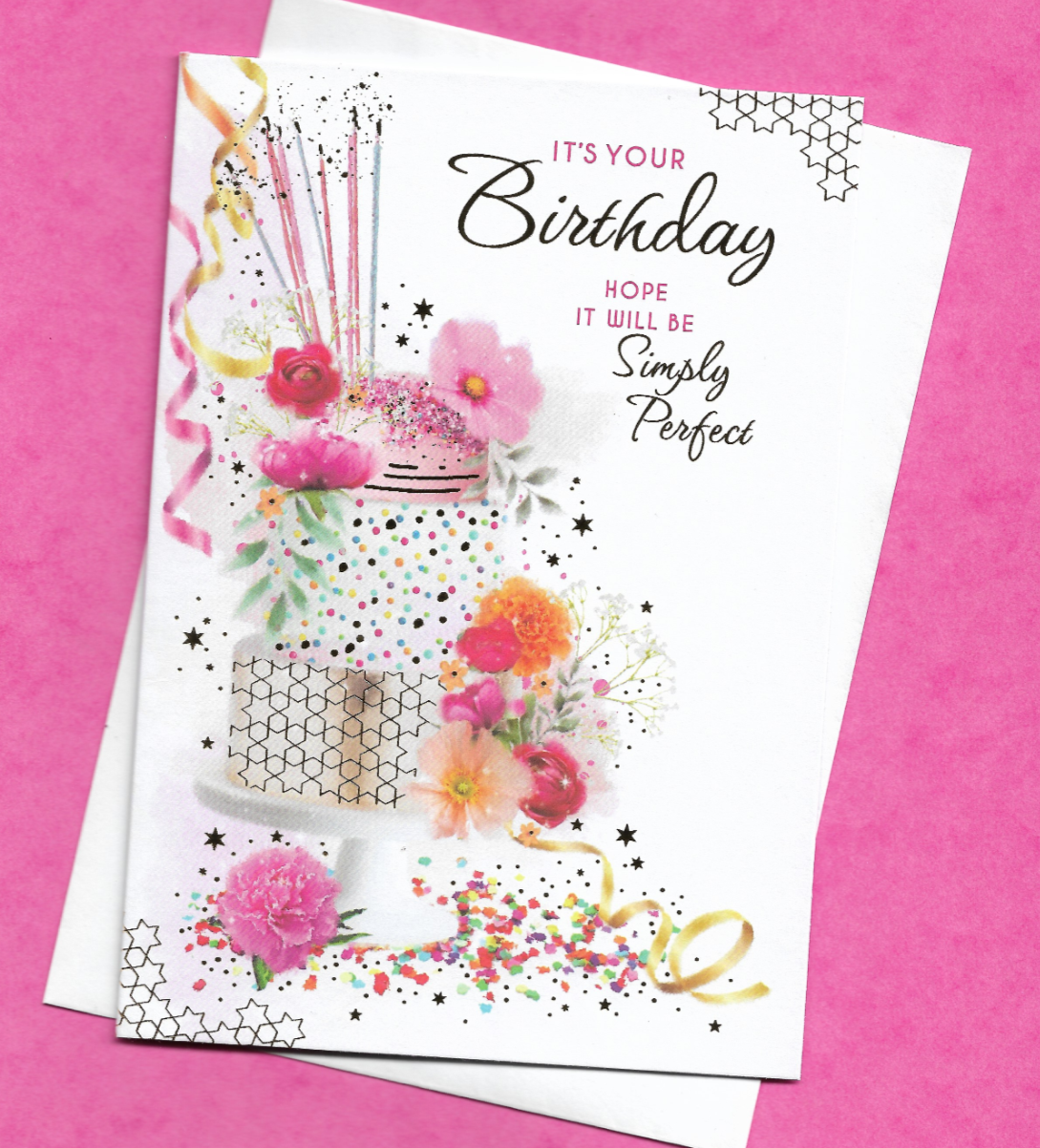 Birthday Card Female Woman Ladies Lady Girl Cake Greeting Simply Perfect 19x13cm