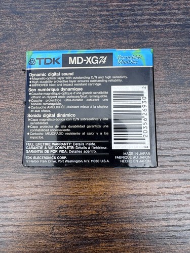 Brand New Sealed TDK MD-SG 74 minute Gold MiniDisc VTG - Picture 2 of 2