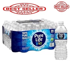 Pure Life Purified Water, 16.9 Fl Oz / 500 mL, Plastic Bottled Water (35 Pack)