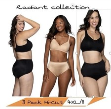 NEW Vanity Fair Radiant Collection Light Control Undershapers 3 Pack Hi-Cut 4XL
