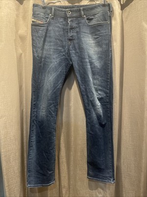 Diesel Buster Jeans Mens W34 L32 Stretch Denim Regular Slim Tapered Blue