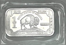 1 TROY oz .999 FINE PURE SILVER AMERICAN BUFFALO BAR USA 2008 SEALED -BI77 113.85 per troy oz