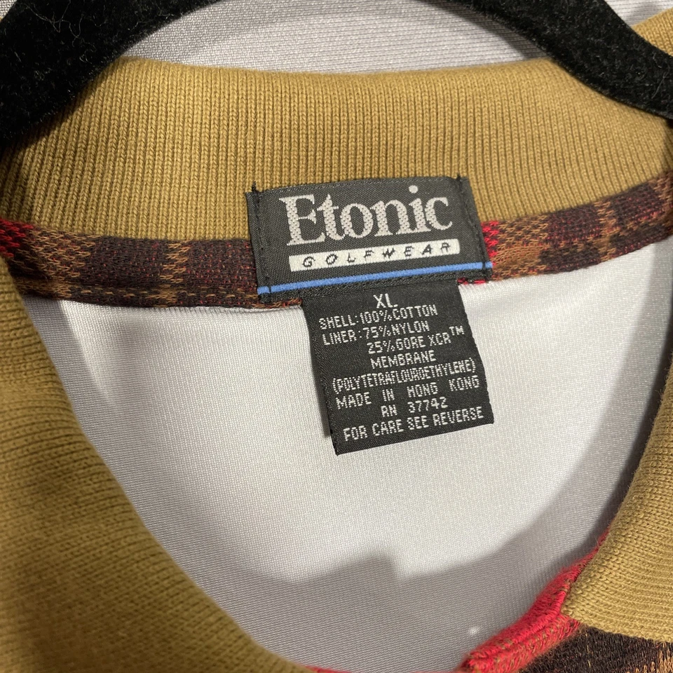 Vtg 90s NWT Etonic Golfwear Pullover Windbreaker Jacket Mens XL Red Plaid GORE - Image 2 of 4