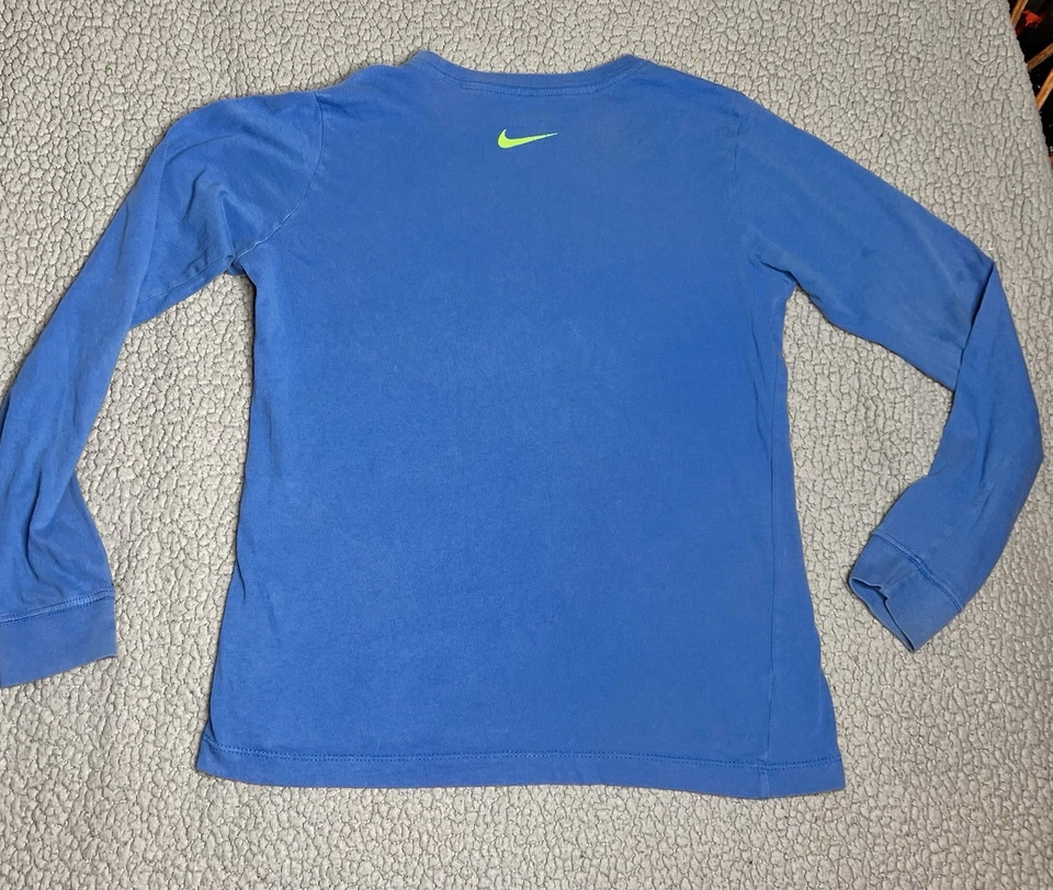 Nike Drip Paint Long Sleeve Shirt Blue And Green Girls Size Large  - Image 2 of 4