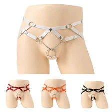 Trendy Mens Sexy Gstring Thongs Oring Beaded Jockstrap Underwear Sissy Briefs