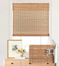 LazBlinds No Tools No Drill Cordless Bamboo Shades Light Filtering 26"x 48"