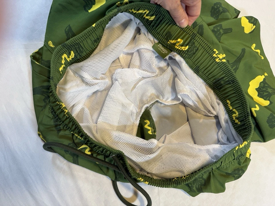 PANERA BREAD MERCH Shorts Swim Trunks Green Broccoli Cheddar Soup Size M Medium - Image 3 of 4