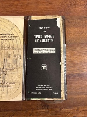 Vintage Traffic Crash Accident Investigator s Template & Guide - See Pictures