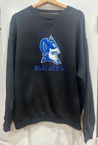 Vintage Duke University Blue Devil Black Long Sleeve Men’s Sweatshirt Size Large - Picture 1 of 4