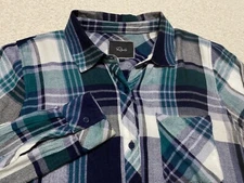 Rails Womens Small Shirt Long Sleeve Button-Front Multicolor Plaid Check Rayon