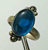 BEAUTIFUL POST MEDIEVAL VINTAGE SILVER SEAL RING WITH RARE STONE INSERT