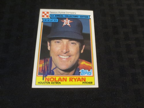 1984 Topps Ralston Purina Nolan Ryan Autograph Astros