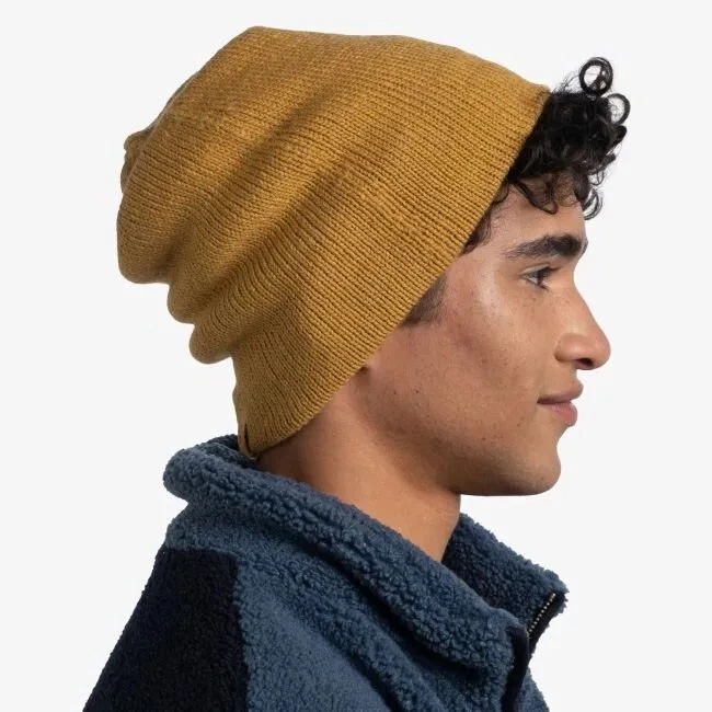 Buff - Jarn - Knitted Beanie Hat - Ocher - Image 4 of 4