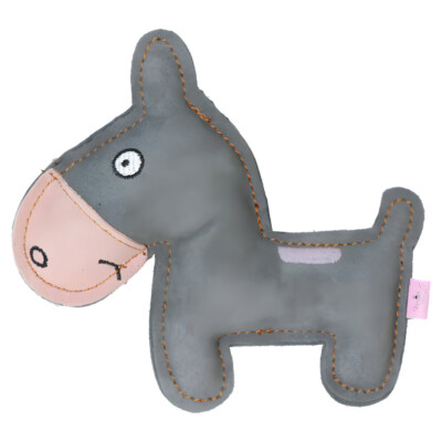 Doggy Doodles Hundespielzeug Esel rosa Rindsleder 17x12x4 cm langlebig