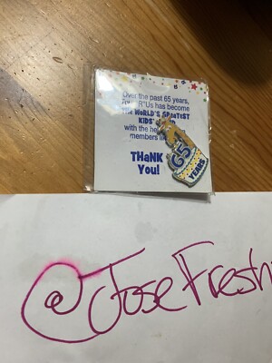 Toys R Us 65th year anniversary pin (very rare was given to every Staff Member)
