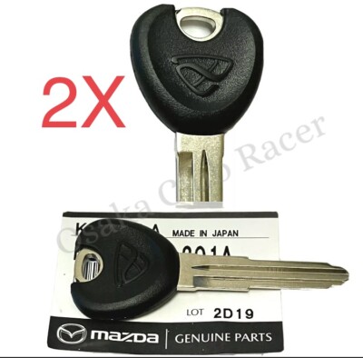 New OEM 2X Mazda Efini RX-7 Uncut Key Blank Spare Genuine JDM FD3S 93-95 92-02