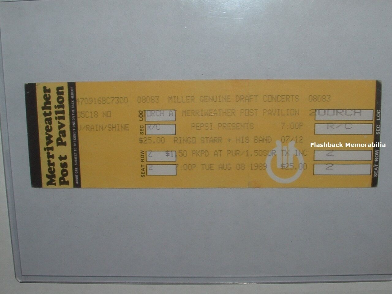 RINGO STARR Unused Max 69% OFF 1989 Max 61% OFF Concert MERRIWEATHER Ticket Walsh CLEMON