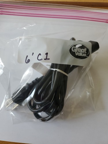 Power Cord Cable For 3 Prong Standard PC Computer TV Monitor 6' Long Black - Picture 7 of 7