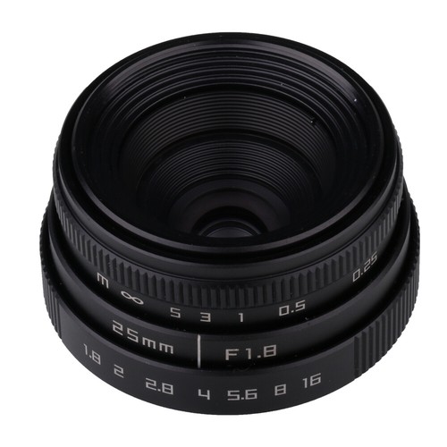 Black Metal C mount 25mm F1.8 Lens For NEX Mount NEX-5 NEX-7 A6000 A5000 A6300 - Picture 12 of 23