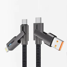 4in1 Multi USB C To iPhone Type C PD 60W Charging Cable Cord for iPhone Samsung