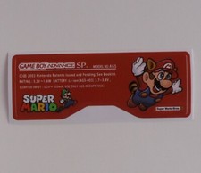 CUSTOM STICKER Game Boy Advance GBA SP AGS label decal Super Mario