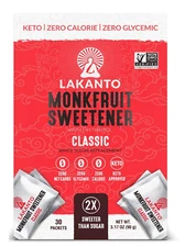 Classic Monk Fruit Sweetener with Erythritol Packets - White Sugar Replacement, 