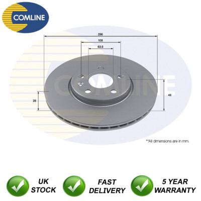 Brake Disc Front Comline Fits Volvo S90 V90 V60 S60 1.6 1.9 2.0 D 2.5 31423722