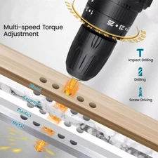 Cordless 3/8'' Drill Set 12V Power Drill Driver Kits with Battery and Charger Z0