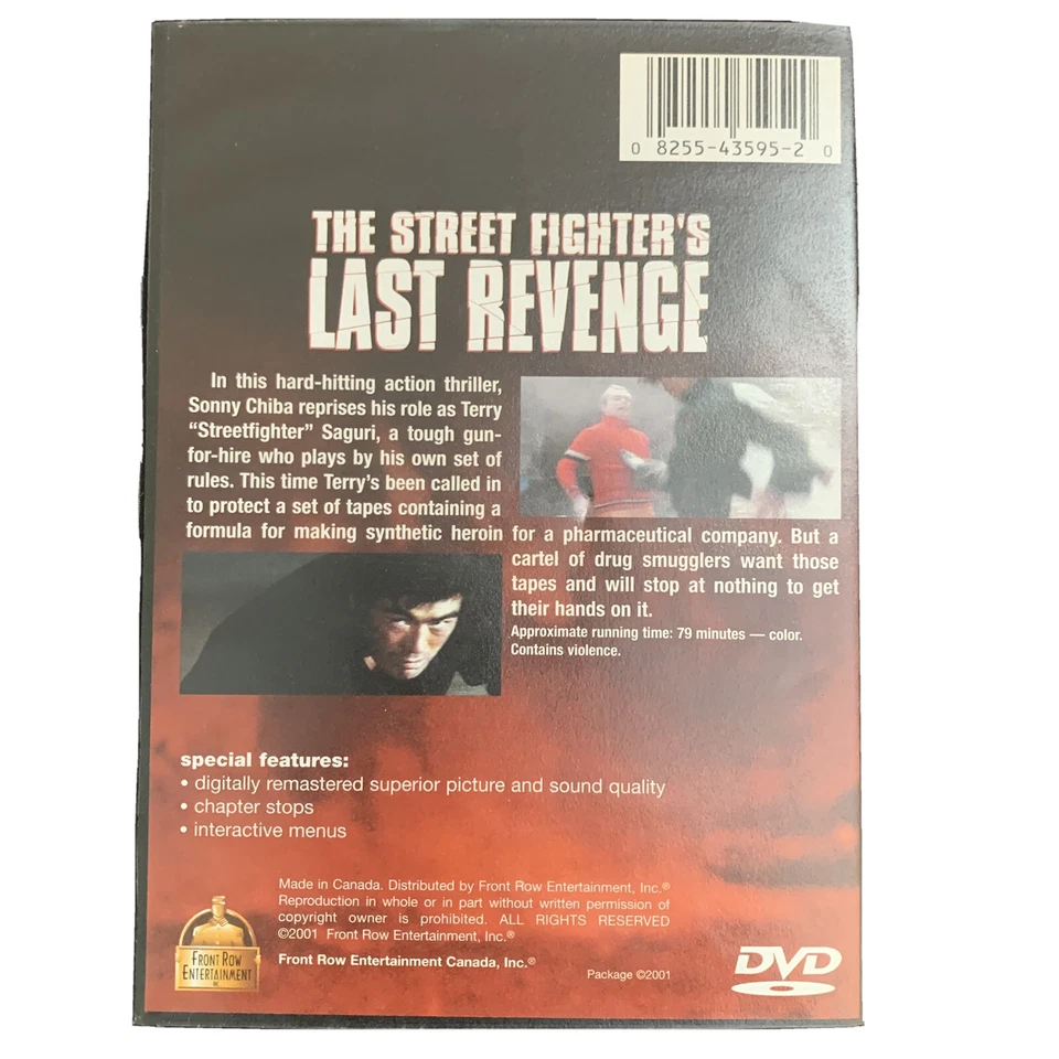 Street Fighter's Last Revenge передний ряд DVD Сонни Чиба - Изображение 2 из 2
