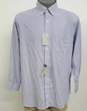 Cremieux Signature Peri Blue White Striped L/S Men's Shirt NWT $89.50 Choose Sz