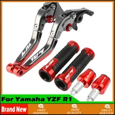 For Yamaha YZF R1 1999-2022 Motorcycle CNC Brake Clutch Levers Handle Grips Caps