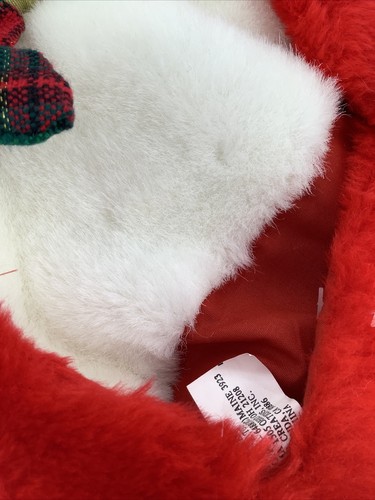 Prima Creations weißer Bär Plüschstrumpf Weihnachten rot kariert Fliege Applikationen - Bild 8 von 8