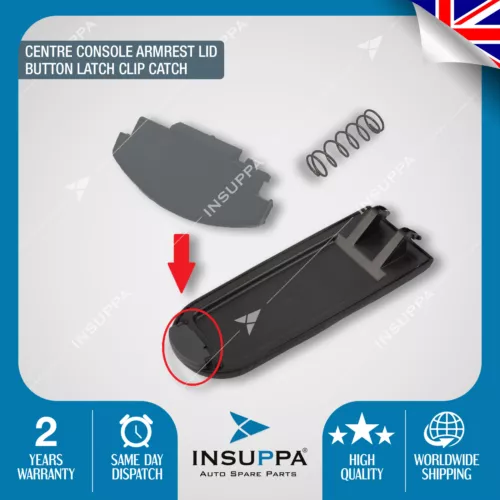 Centre Console Armrest Lid Button Latch Clip Catch Grey Fits Seat Skoda Vw