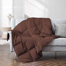 Soft Down Throw Blanket Lightweight Packable Couch 50"X70" Chocolate NEW