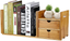 Bamboo Extendable Desktop Bookcase, Adjustable Bookshelf Bookcase Wood Desktop O Ostatnia zniżka