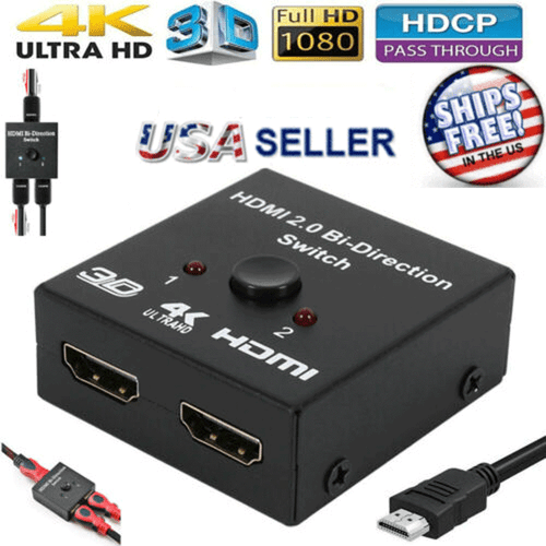 HDMI Splitter 2 Input 1 Output OR 1 Input 2 Output 2 Way Switch Box FHD 1080P - Picture 2 of 13