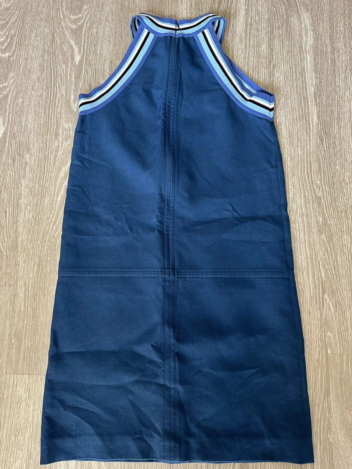 Abito da donna blu Longchamp taglia 36 blu marrone bianco 7824CFA abito con cerniera intera