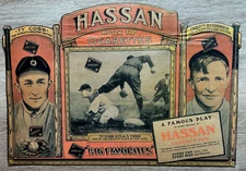 Ty Cobb & Christy Mathewson Hassan Cigarettes Cardboard Sign Vintage Repro
