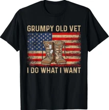 Grumpy Old Vet I Do What I Want Funny Military Gift Unisex T-Shirt