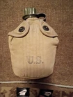 US Military Issue WW2 Era 1942 Water Canteen Canvas Pouch W/ Water Canteen