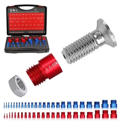 48PCS Thread Checker,Nut and Bolt Thread Checker, Standard 25 Inch & 23 Metri...