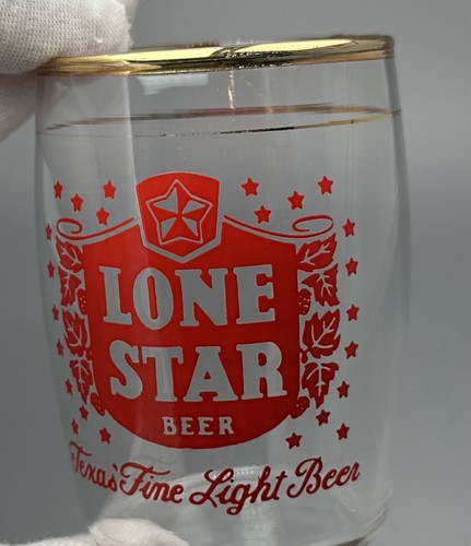 Lone Star Beer Barrel Glass / Vtg Barware Advertising / Man Cave Tavern Decor - Picture 7 of 10