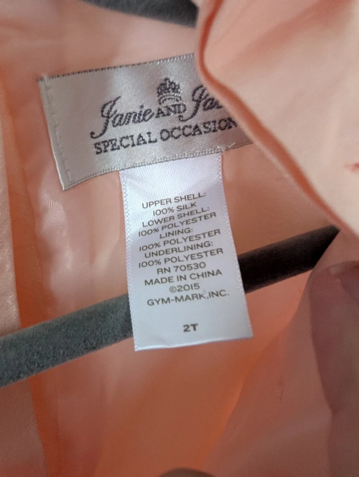 Vestido Janie and Jack Ocasión Especial Niñas Rosa Seda Flor Roseta 2 2t $189 Foto 3 de 4