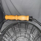 Vintage Glass Anchor Basket Ice Bucket Fruit Bucket with Wooden Handle 7" Tall — photo 2