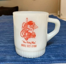 Vtg Hotsy Advertising Anthropomorphic Bakersfield Anchor Hocking Fire King Mug