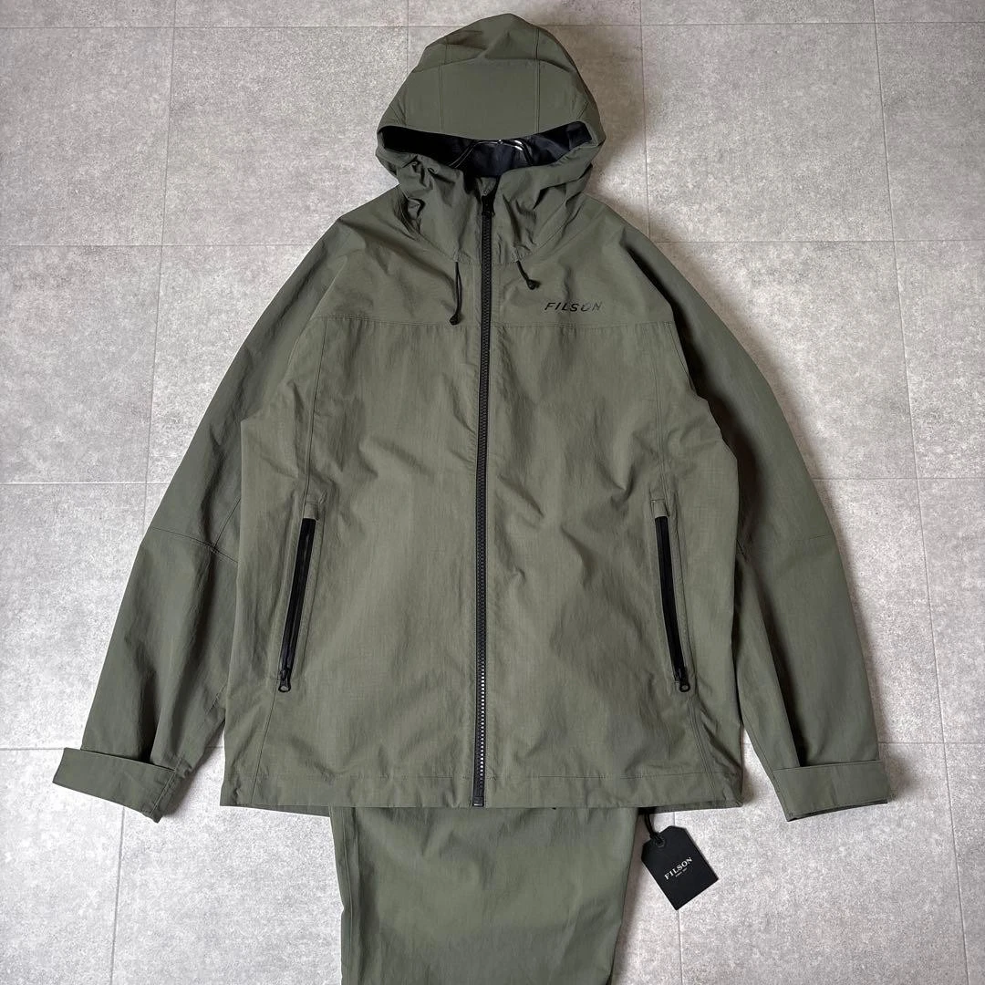 FILSON Swiftwater Rain Jacket and Pants Set M Savage Green Waterproof Lightweigh
Opens in a new wind