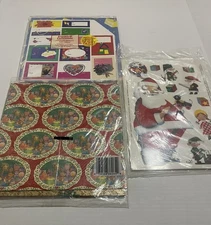 Vintage 90s Christmas And Special Occasion Wrapping Paper Sheets And Stickers