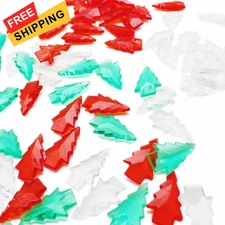 PMLAND Winter Acrylic Mini Christmas Tree Ornaments and Table Scatter... 
